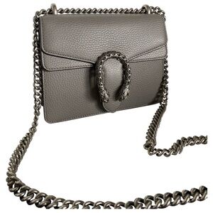 Gucci Gray Crossbody Bag with Chain Strap